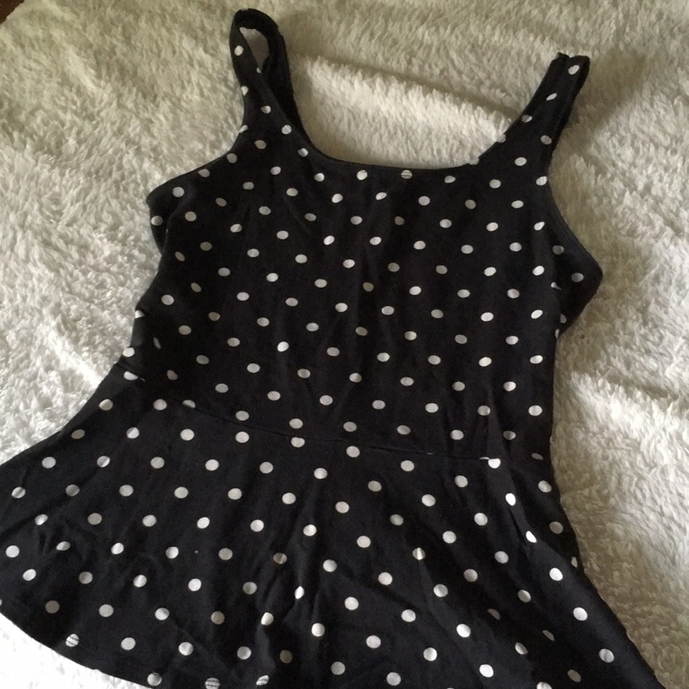Polka dot peplum top